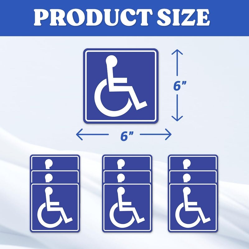 RABOWA Wheelchair Accessibility Symbol Stickers Vinyl Selfadhesive Decals for Public Signage Indoor Outdoor Use Handicap Access Sign 9Pcs Car Skateboard Motorcycle Bedroom - Image 2